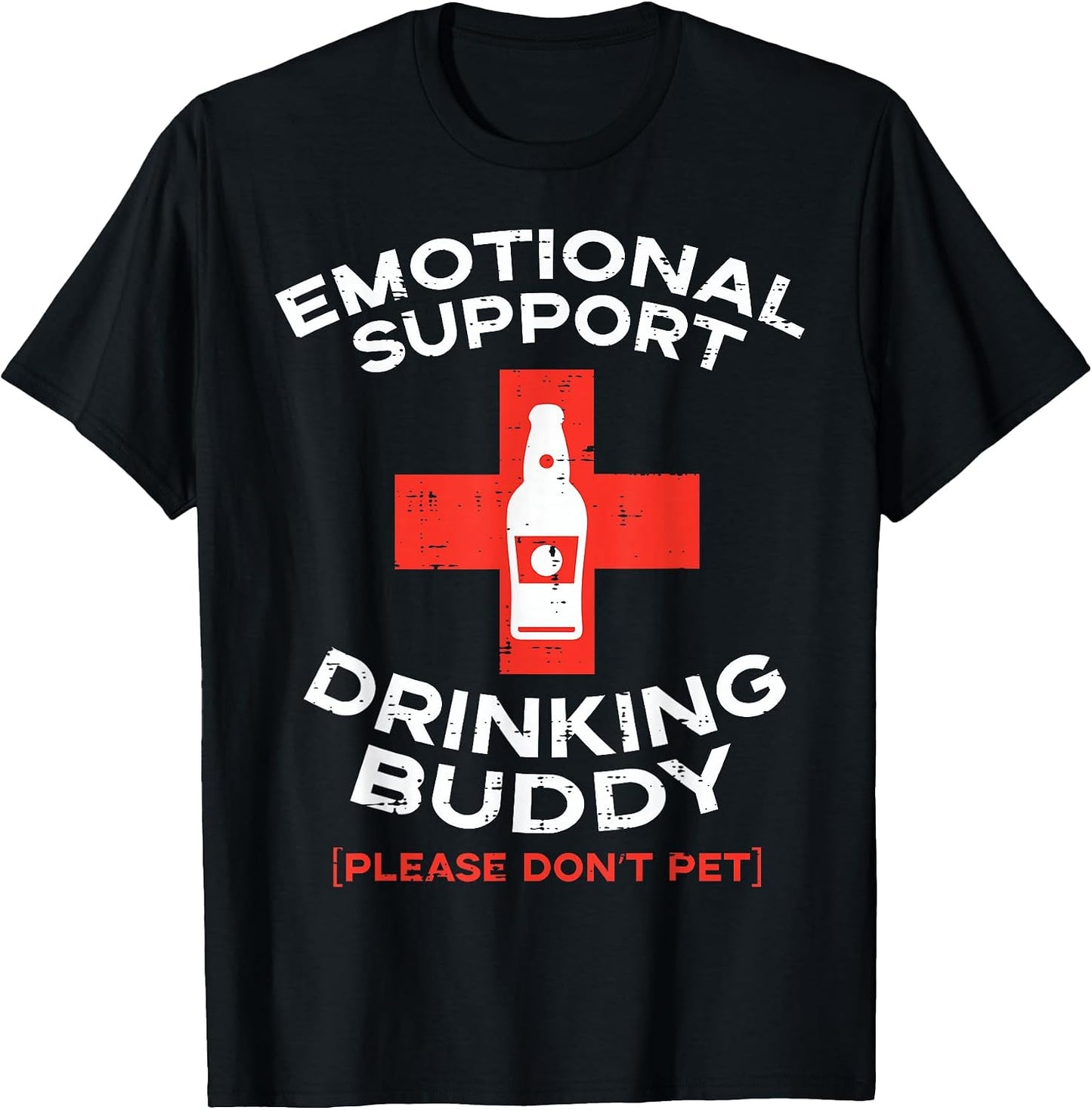 Emotional Support Drinking Buddy Pet Funny Saying Men - Adult & Kids T-Shirts, Sweatshirts & Hoodies apparel design preview 1