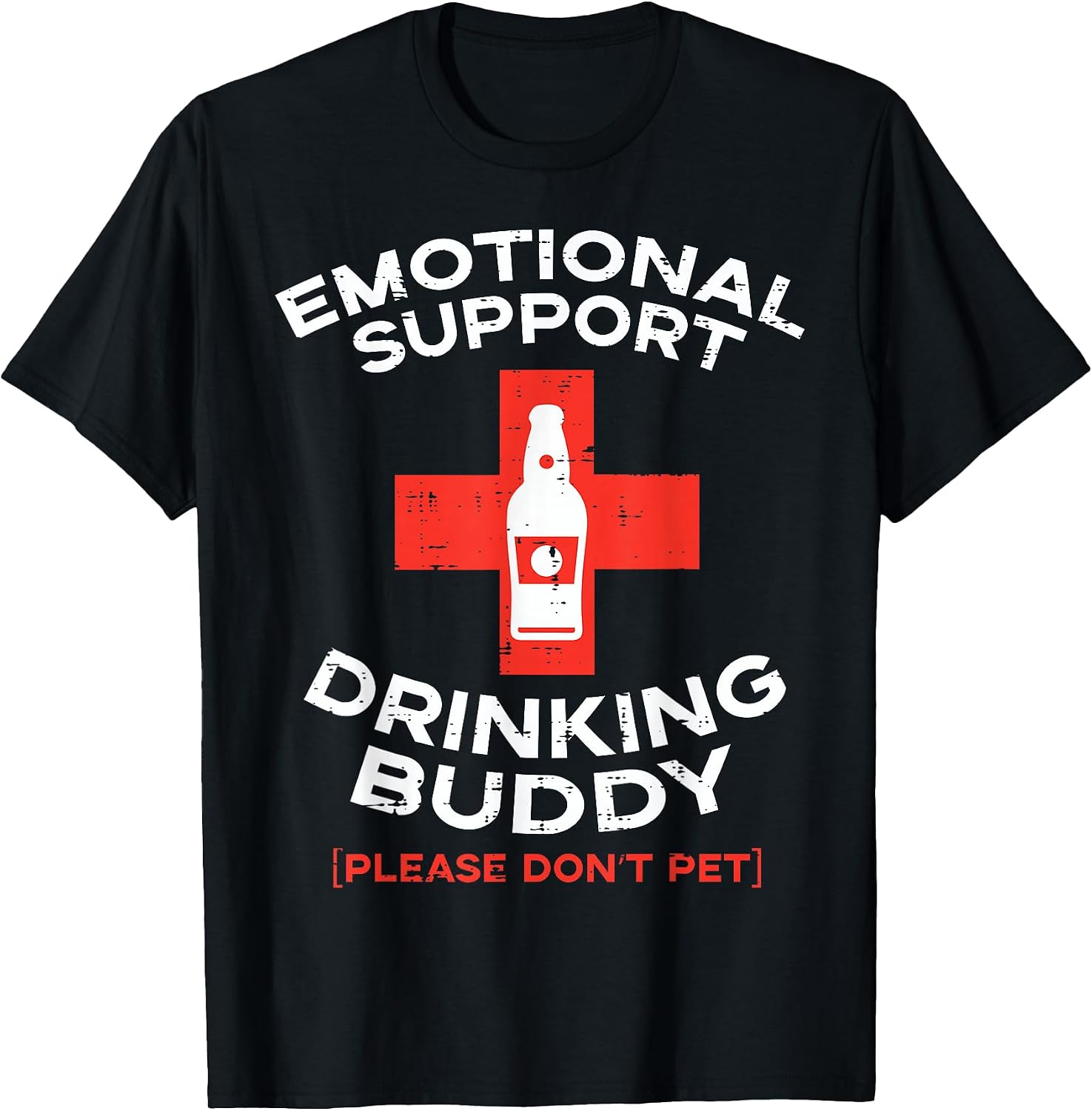 Emotional Support Drinking Buddy Pet Funny Saying Men - Adult & Kids T-Shirts, Sweatshirts & Hoodies apparel design preview 1