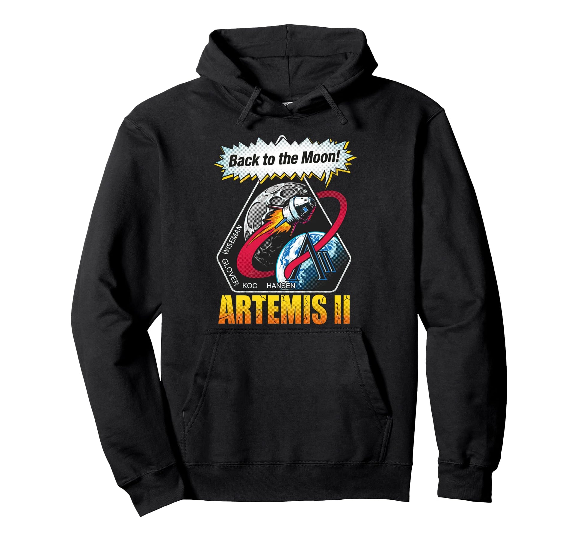 Artemis Ii Back To Moon Space Art Hoodie - Graphic Print Men Women - T-Shirt, Sweatshirt, Hoodie