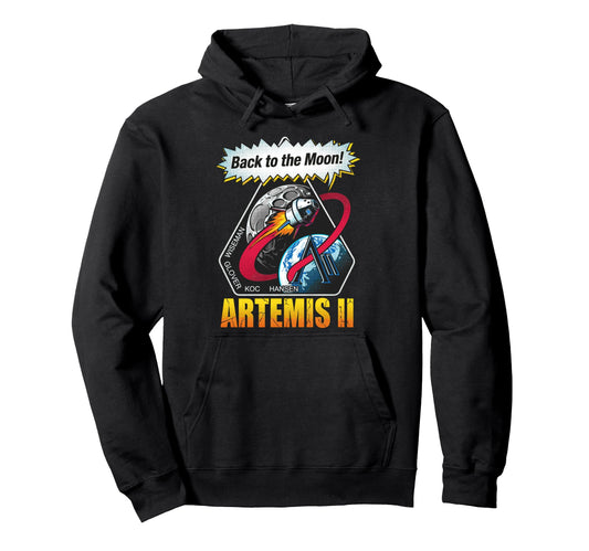 Artemis Ii Back To Moon Space Art Hoodie - Graphic Print Men Women - T-Shirt, Sweatshirt, Hoodie