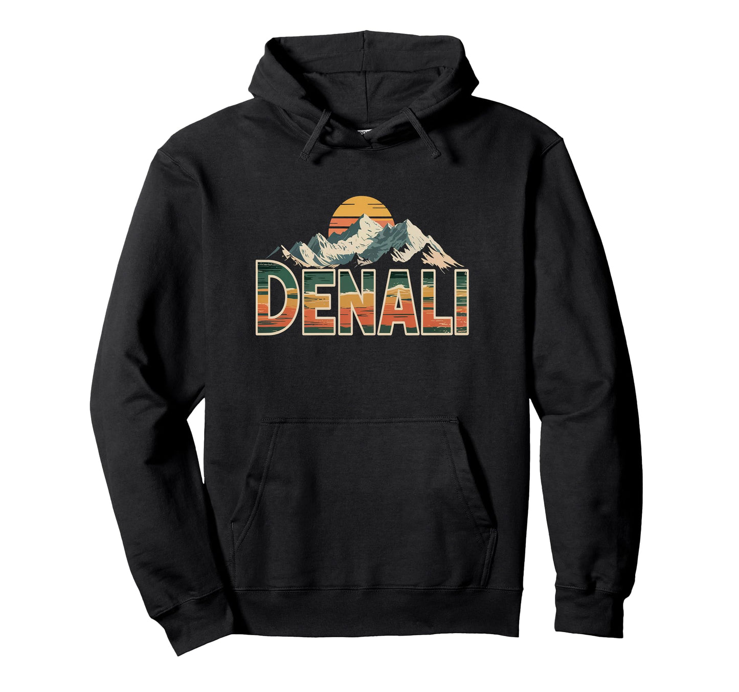 Denali National Park Sunset 70S Alaska Hoodie - Novelty Apparel Unisex - T-Shirt, Sweatshirt, Hoodie