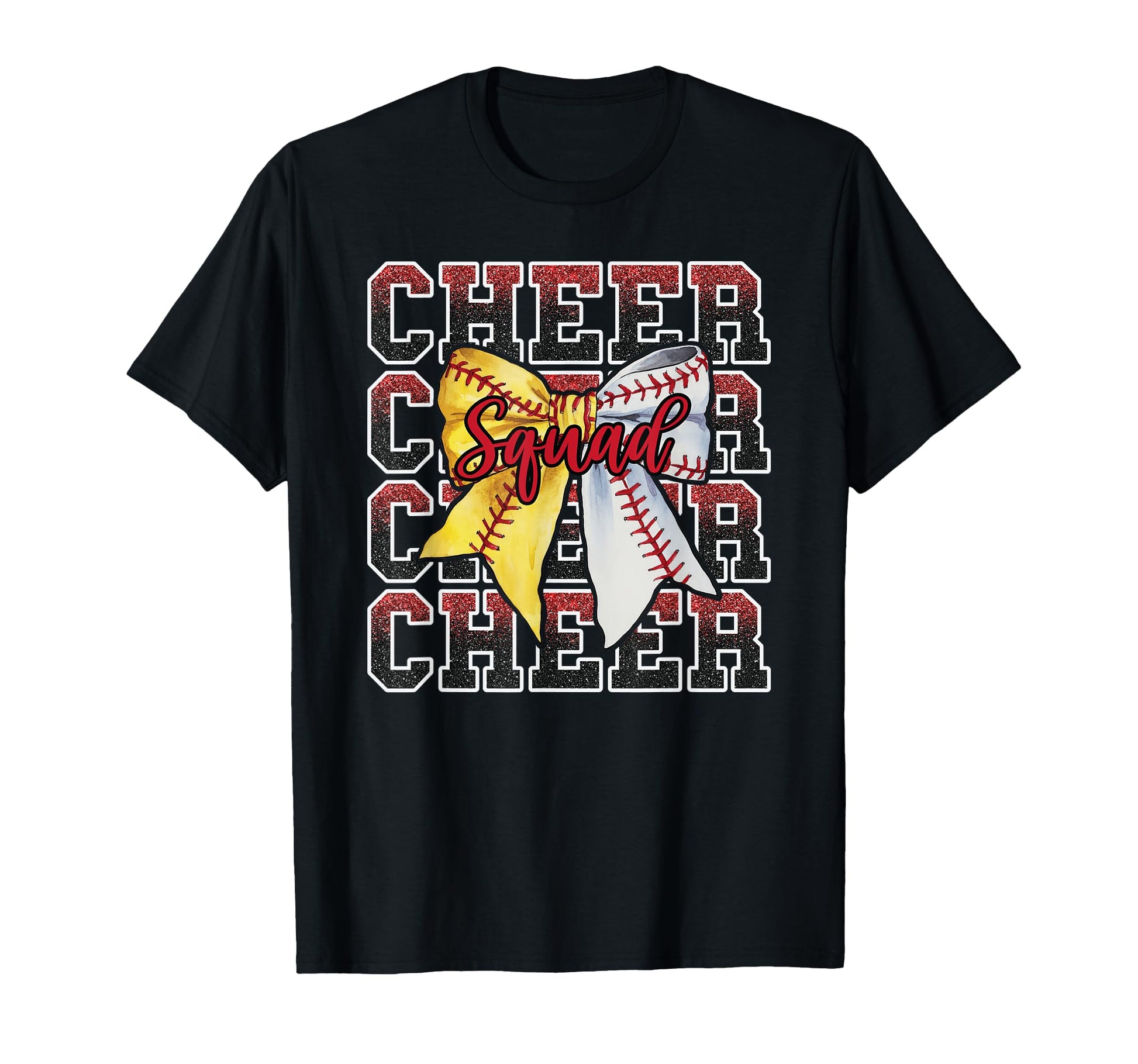 Proud Cheer Squad Coquette Bow T-Shirt - Casual Everyday Wear for Adults - T-Shirt, Sweatshirt, Hoodie