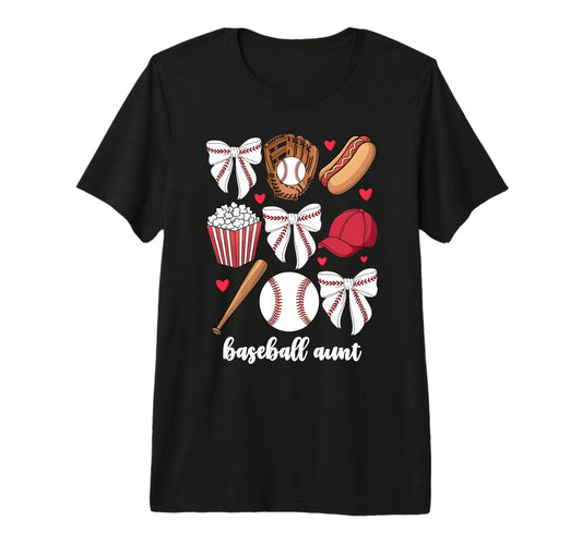 Baseball Aunt Coquette Bow Nephew T-Shirt - Novelty Apparel Men Women - T-Shirt, Sweatshirt, Hoodie
