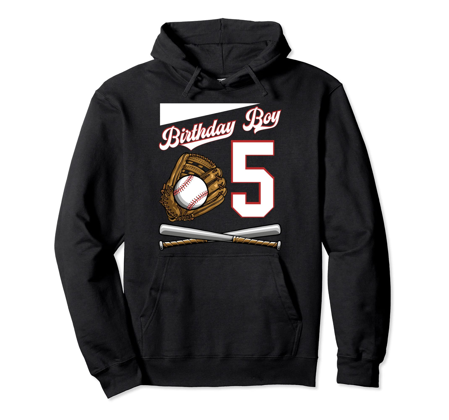 Birthday 5 Party Cake Baseball Field Bat Hoodie - Graphic Print Unisex - T-Shirt, Sweatshirt, Hoodie