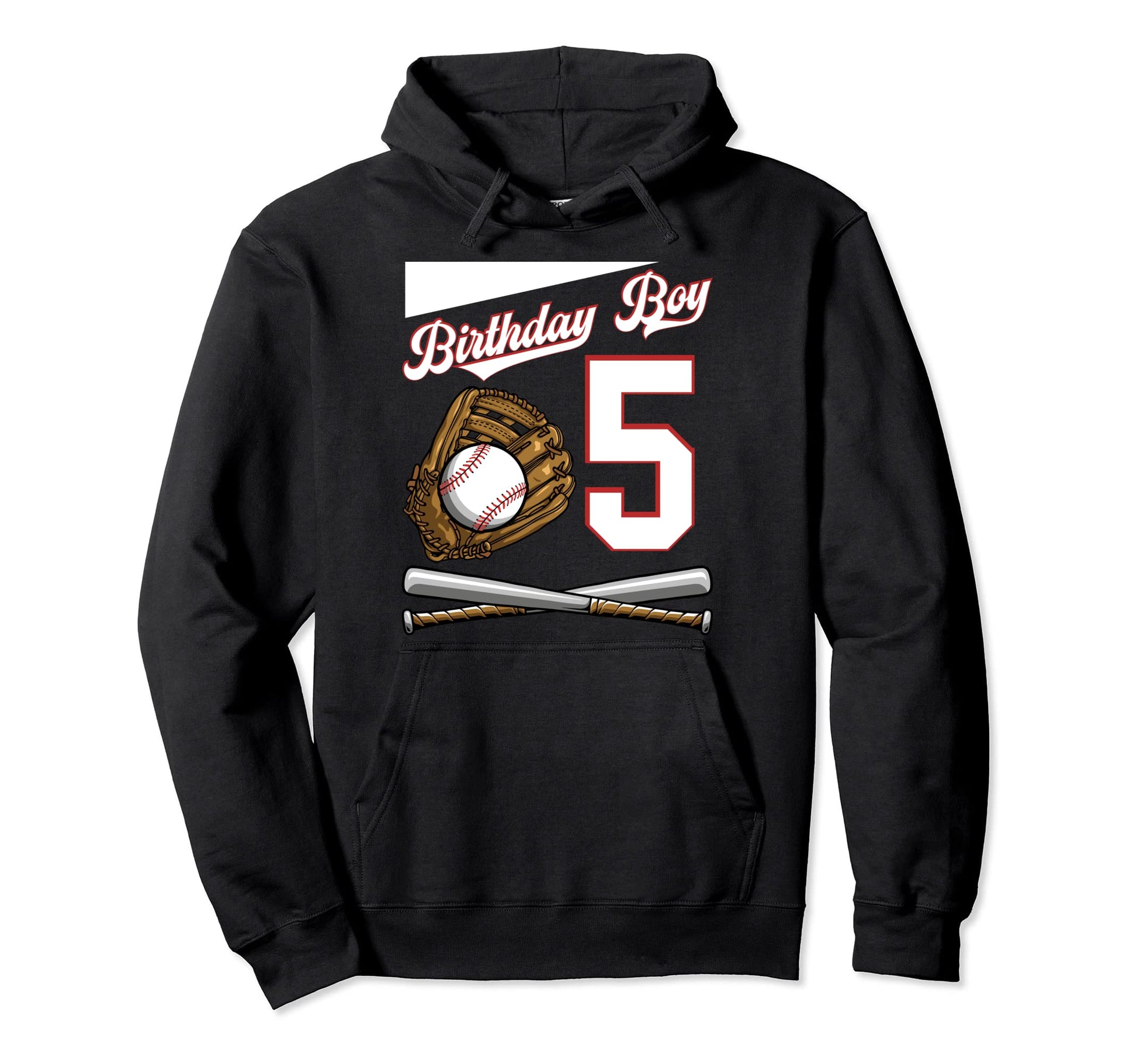Birthday 5 Party Cake Baseball Field Bat Hoodie - Graphic Print Unisex - T-Shirt, Sweatshirt, Hoodie