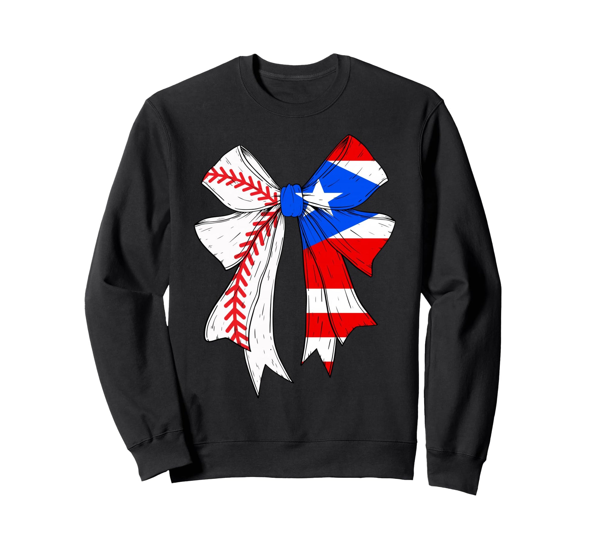 Puerto Rico Baseball Coquette Bow Sweatshirt - Trendy Graphic Unisex - T-Shirt, Sweatshirt, Hoodie