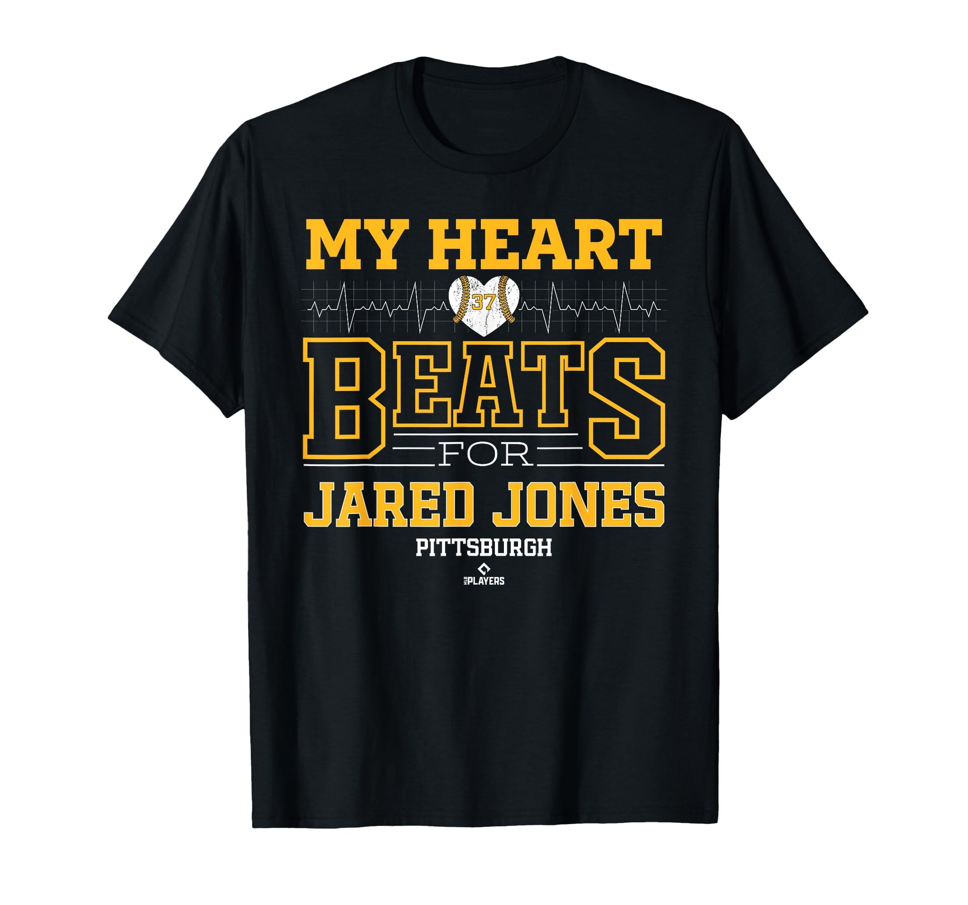 My Heart Beats Jared Jones Pittsburgh T-Shirt - Unique Graphic for Adults - T-Shirt, Sweatshirt, Hoodie