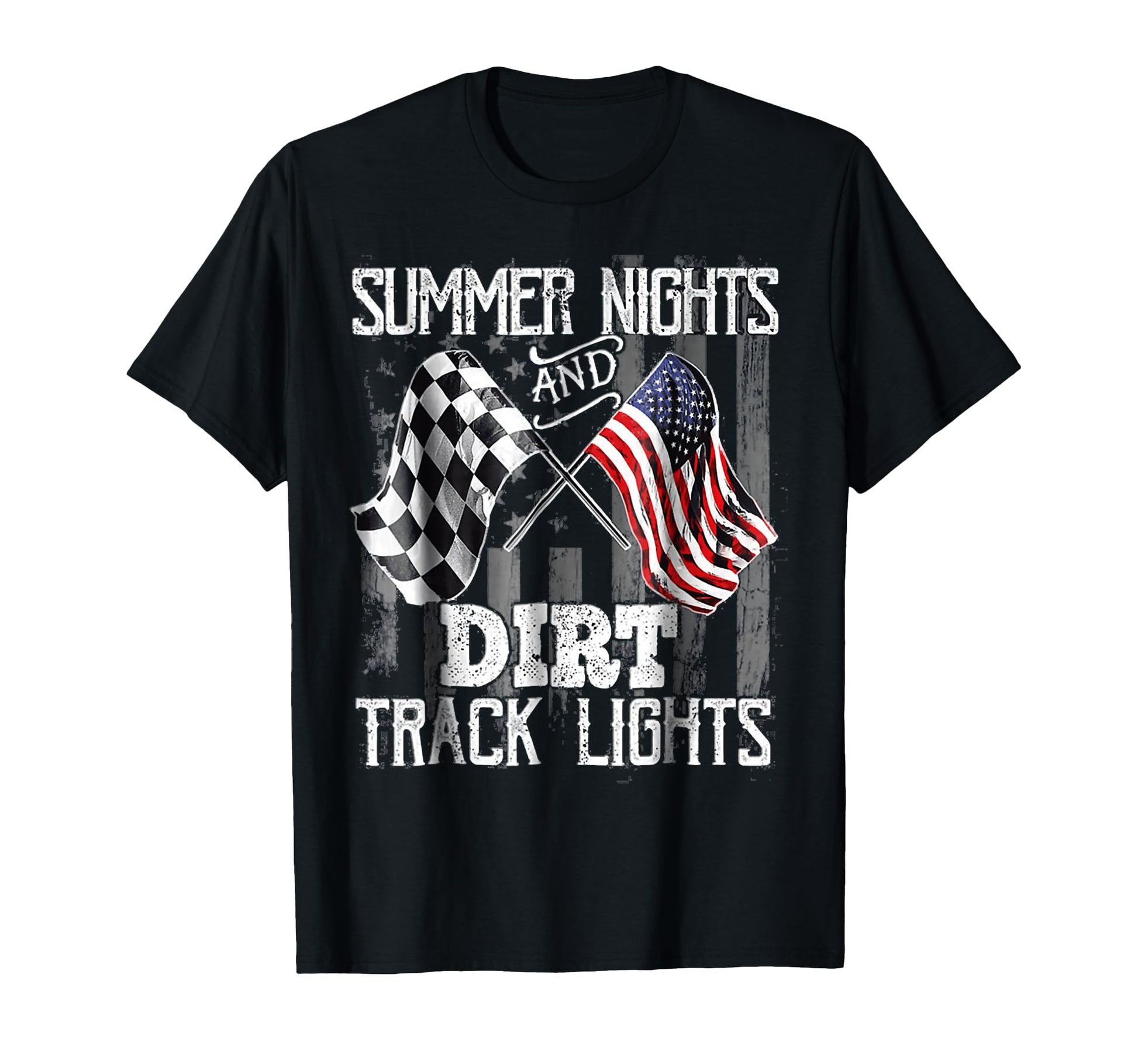 Summer Nights And Dirt Track Lights T-Shirt - Graphic Print for Adults - T-Shirt, Sweatshirt, Hoodie