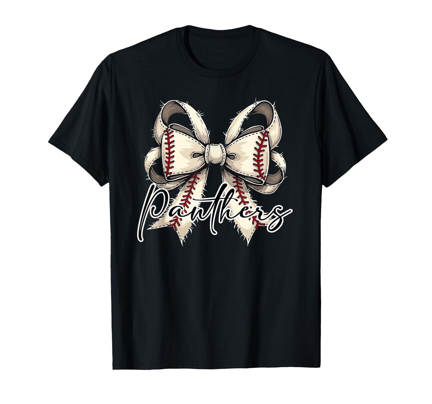 Panthers Baseball Coquette Bow Game Day T-Shirt - Streetwear Style Unisex - T-Shirt, Sweatshirt, Hoodie