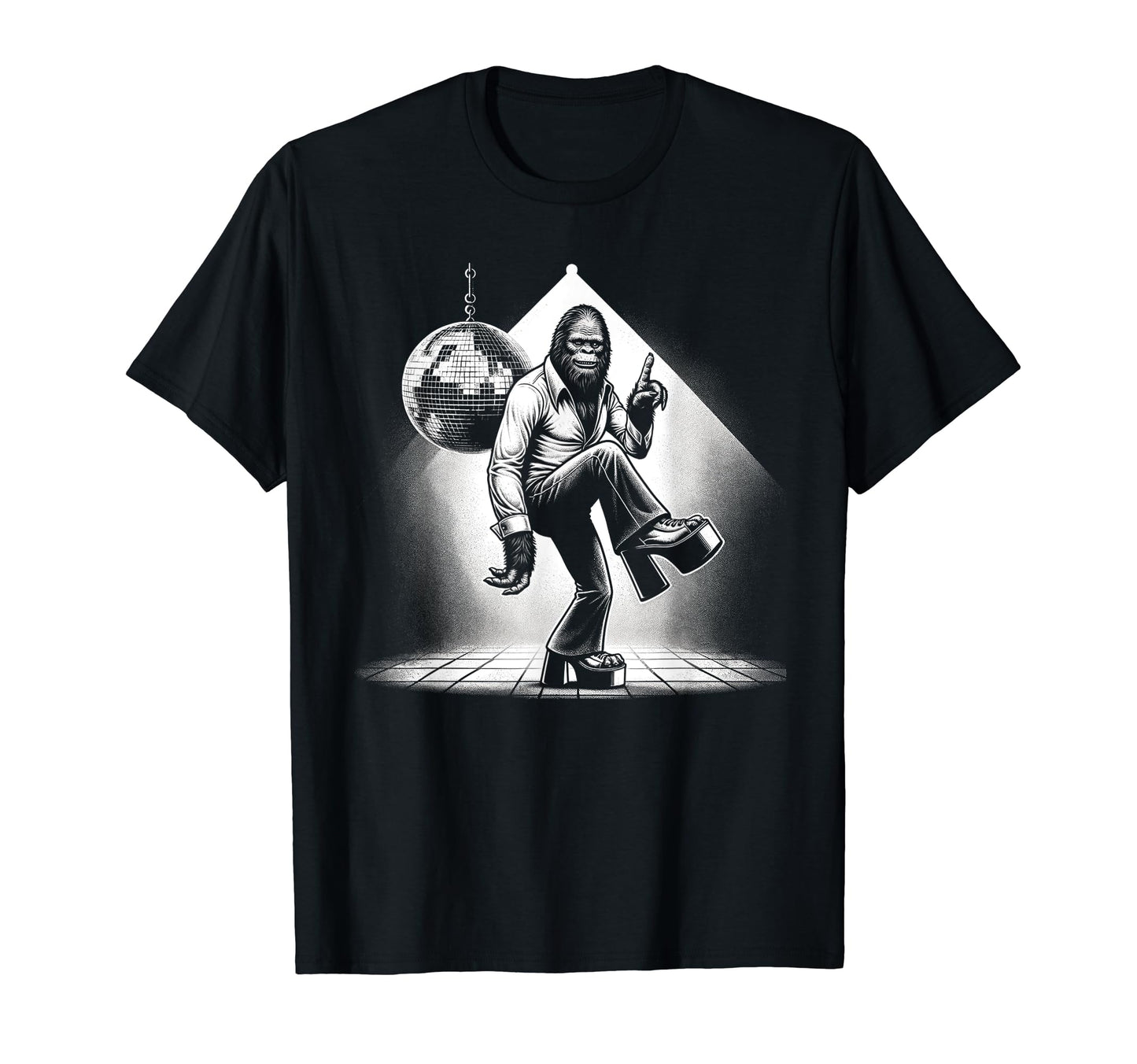 Disco Fever Bigfoot Groovy Sasquatchs T-Shirt - Custom Art Print Unisex - T-Shirt, Sweatshirt, Hoodie
