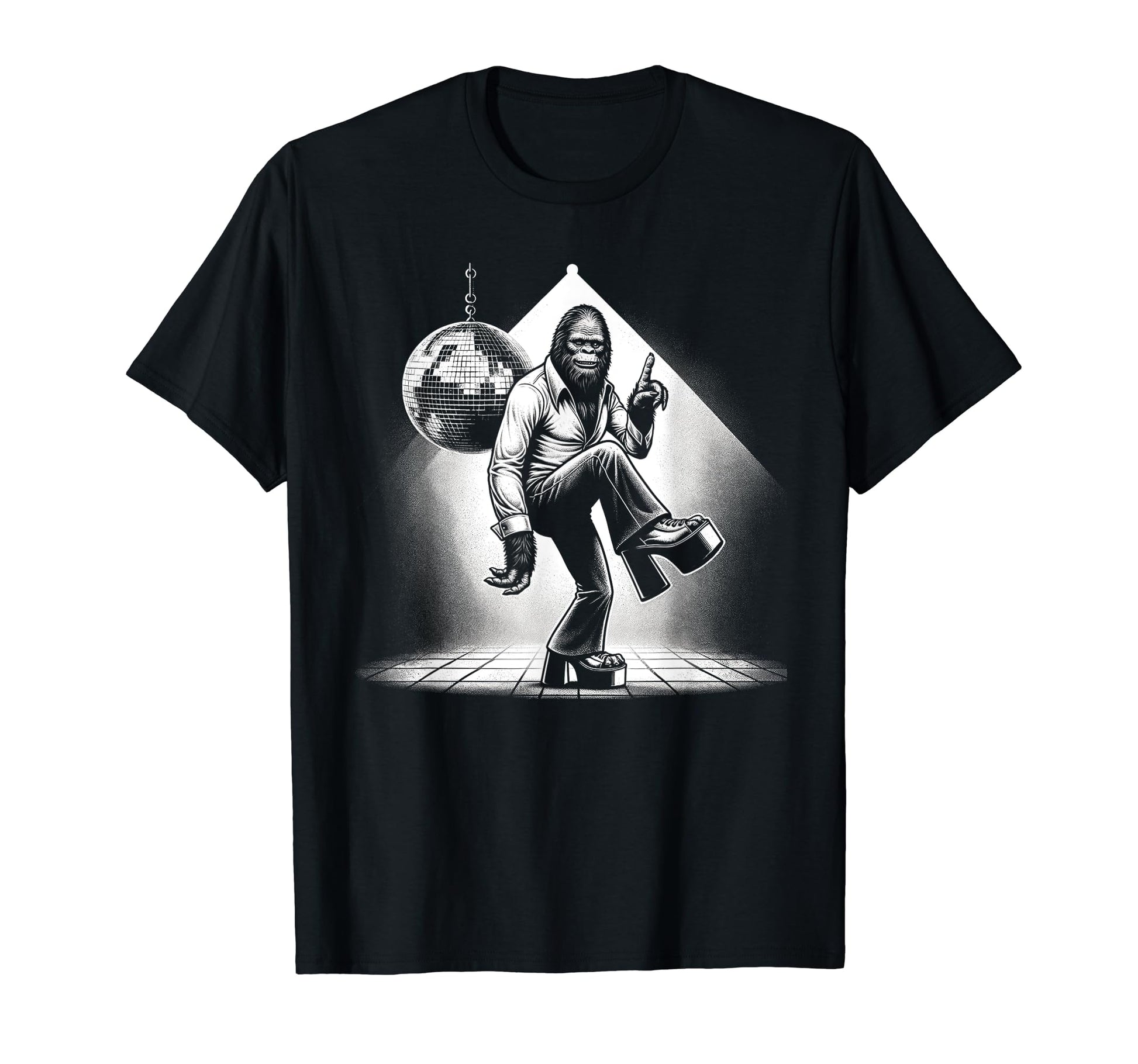 Disco Fever Bigfoot Groovy Sasquatchs T-Shirt - Custom Art Print Unisex - T-Shirt, Sweatshirt, Hoodie