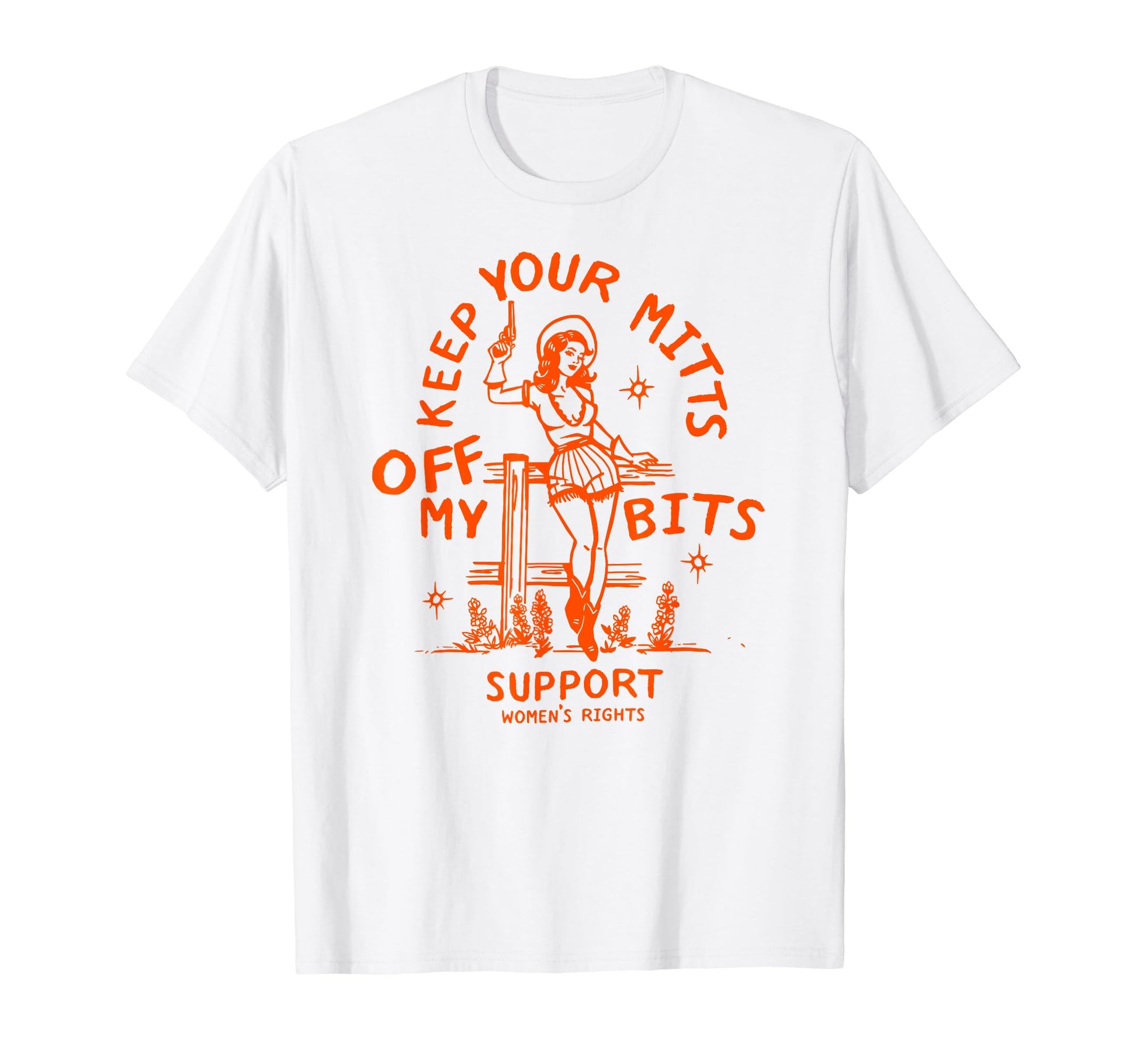 Western Pinup Cowgirl Support Womens T-Shirt - Custom Art Print Unisex - T-Shirt, Sweatshirt, Hoodie