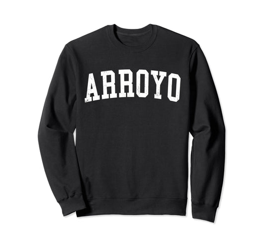 Arroyo Pr Distressed White Varsity Sweatshirt - Streetwear Style Unisex - T-Shirt, Sweatshirt, Hoodie