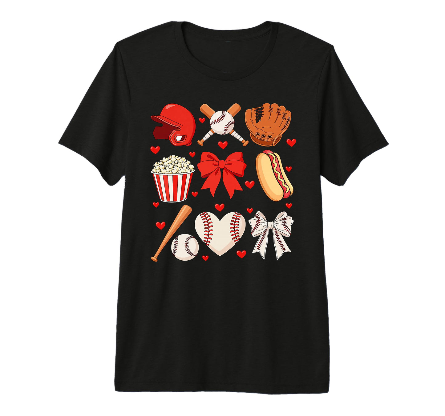 Baseball Bow Mothers Day Baseball T-Shirt - Aesthetic Graphic for Adults - T-Shirt, Sweatshirt, Hoodie
