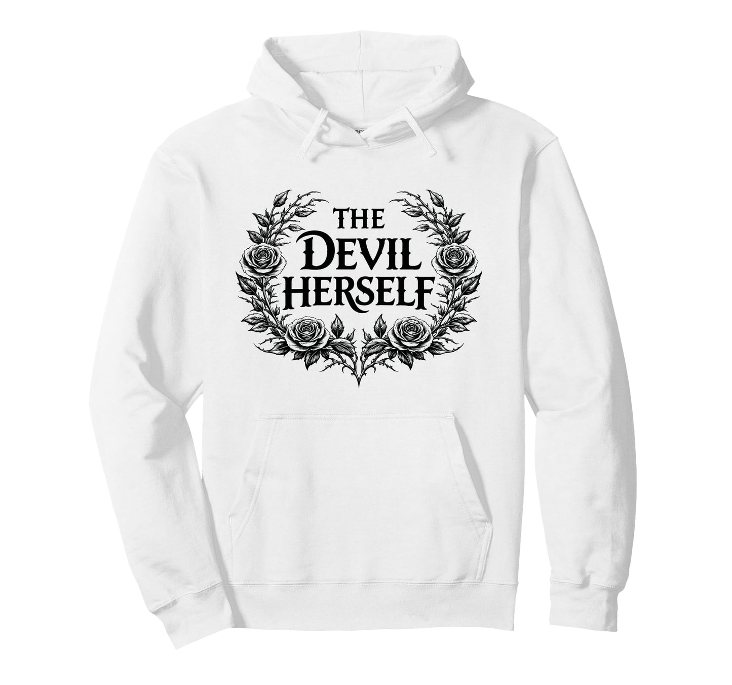 Devil Herself Occult Dark Feminine Hoodie - Trendy Graphic Unisex - T-Shirt, Sweatshirt, Hoodie