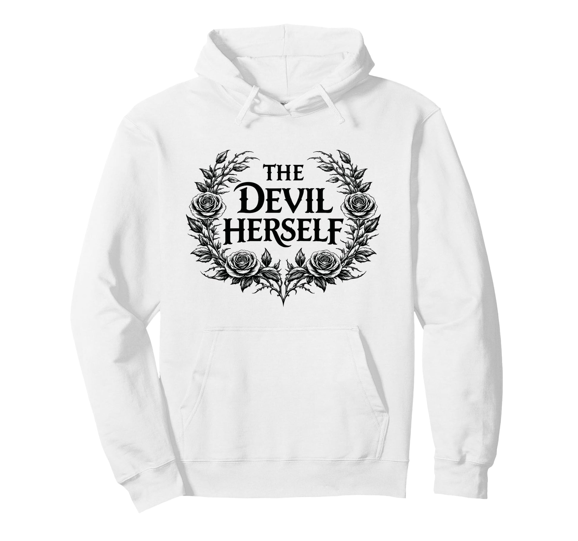 Devil Herself Occult Dark Feminine Hoodie - Trendy Graphic Unisex - T-Shirt, Sweatshirt, Hoodie