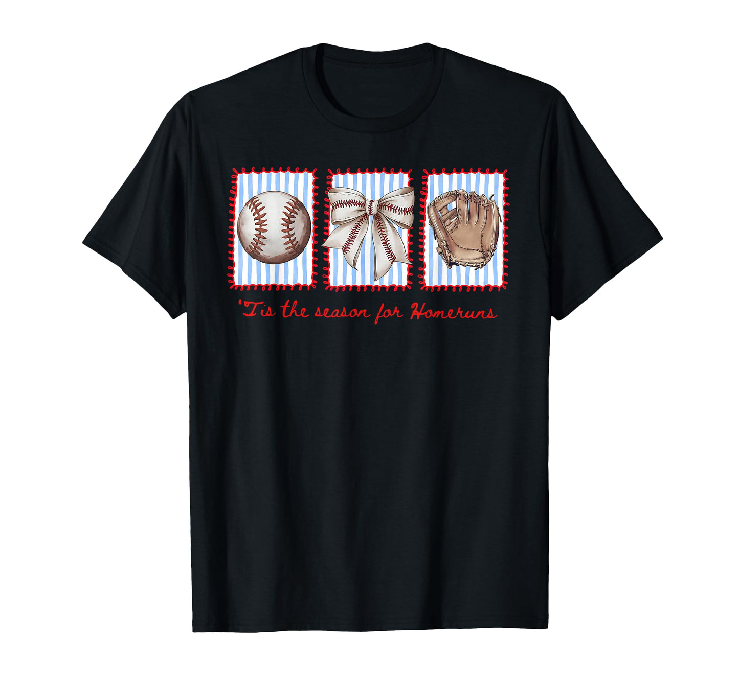 Tis Season Homeruns Baseball Season Happy T-Shirt - Unique Graphic Unisex - T-Shirt, Sweatshirt, Hoodie
