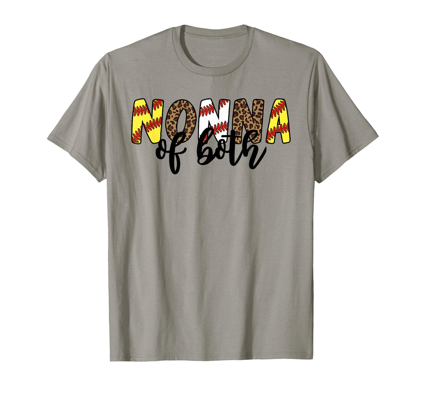 Leopard Nonna Both Baseball Softball T-Shirt - Graphic Print for Adults - T-Shirt, Sweatshirt, Hoodie