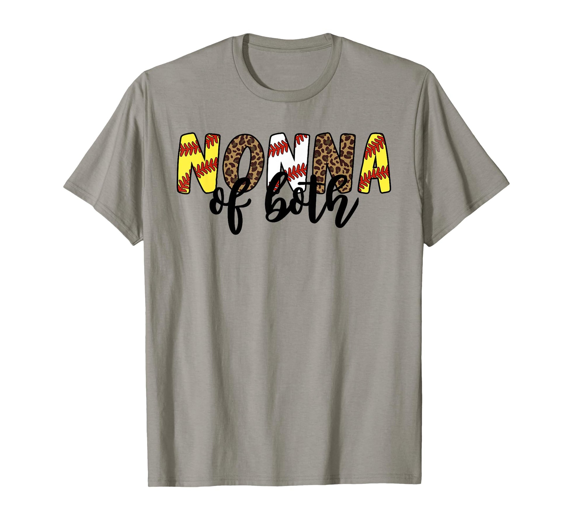 Leopard Nonna Both Baseball Softball T-Shirt - Graphic Print for Adults - T-Shirt, Sweatshirt, Hoodie
