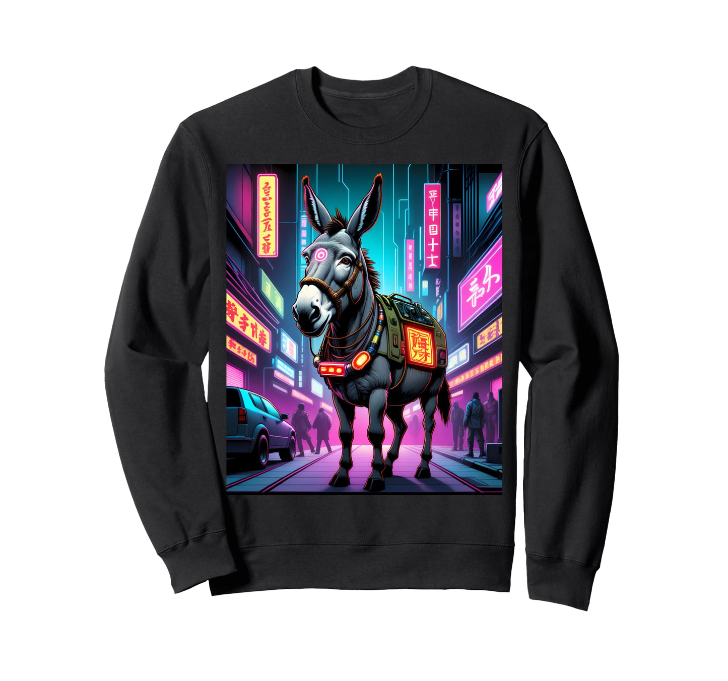Japanese Vaporwave Donkey 80S Sweatshirt - Novelty Apparel for Adults - T-Shirt, Sweatshirt, Hoodie