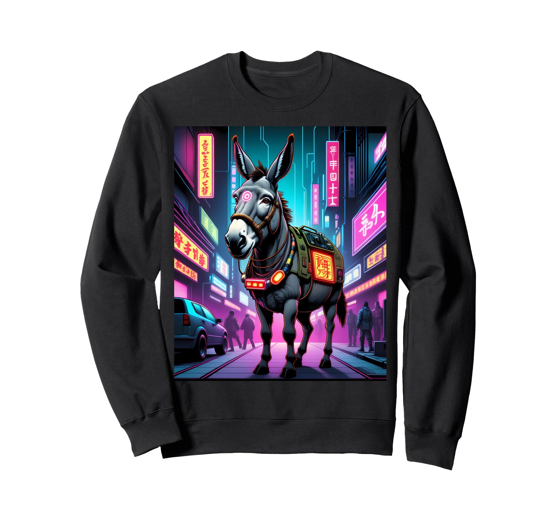 Japanese Vaporwave Donkey 80S Sweatshirt - Novelty Apparel for Adults - T-Shirt, Sweatshirt, Hoodie