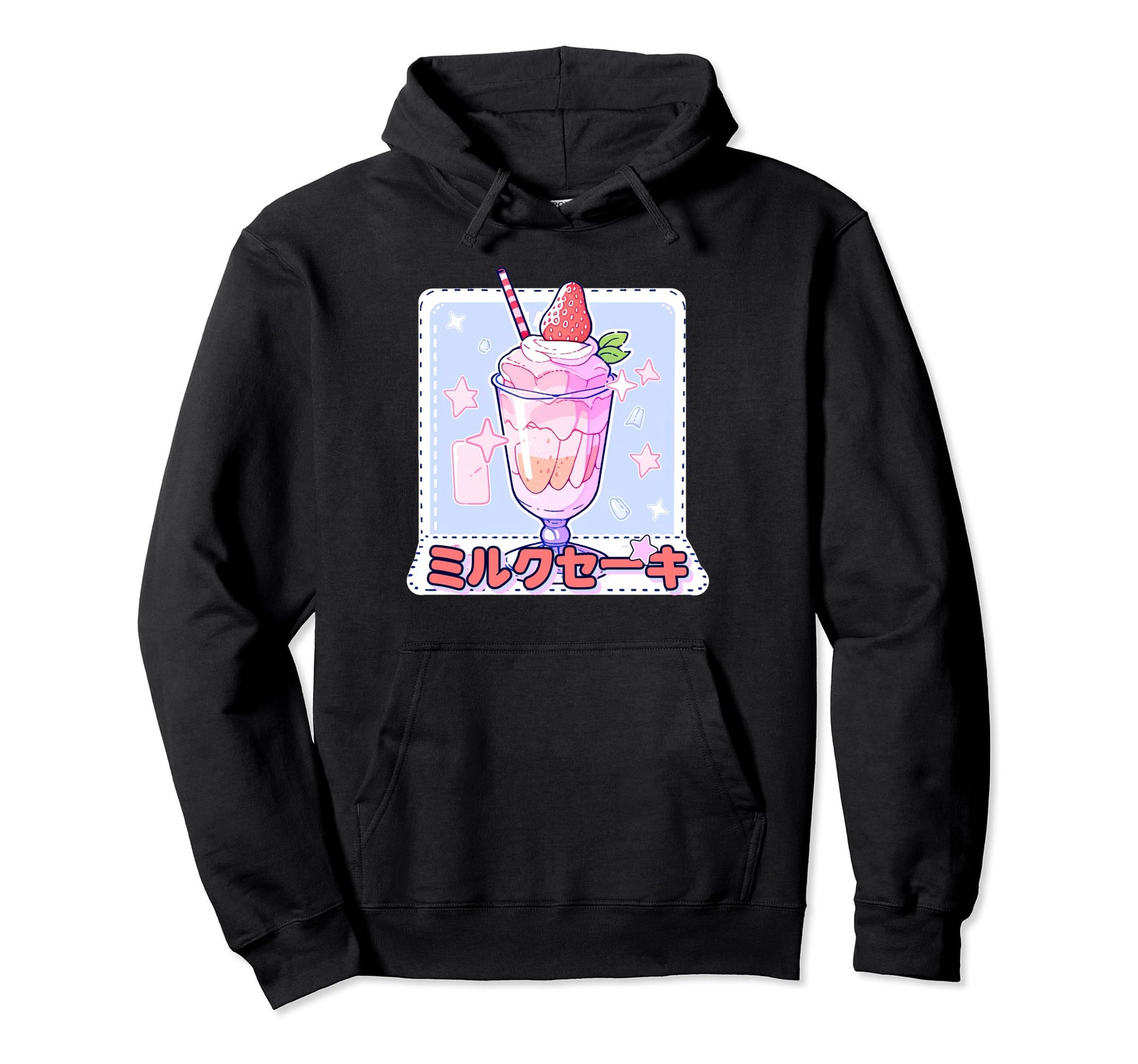 Strawberry Milkshake 90S 2000S Kawaii Anime Hoodie - Graphic Print Unisex - T-Shirt, Sweatshirt, Hoodie