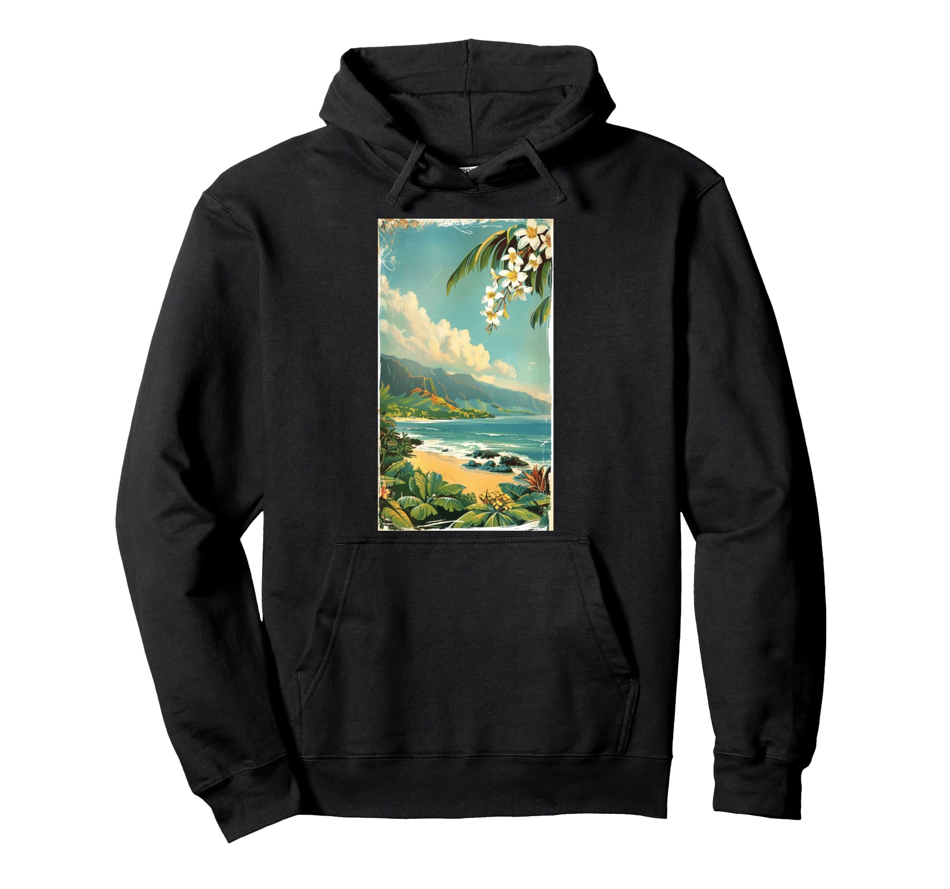 Hawaiian Postcard Inspired Tropical Beach Hoodie - Aesthetic Graphic Unisex - T-Shirt, Sweatshirt, Hoodie