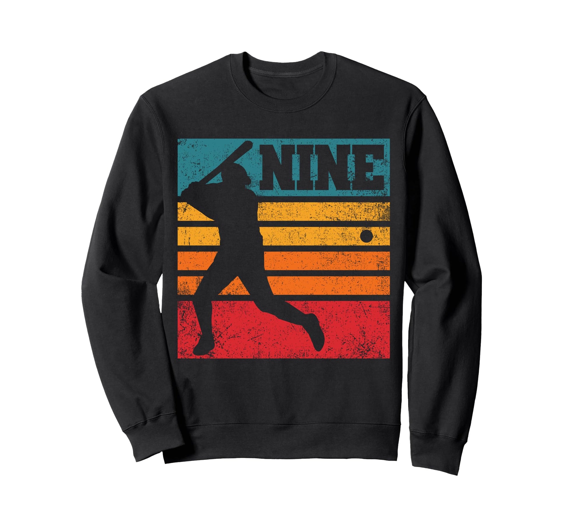 Nine 9Th Birthday Baseball Batter Sweatshirt - Custom Art Print Men Women - T-Shirt, Sweatshirt, Hoodie