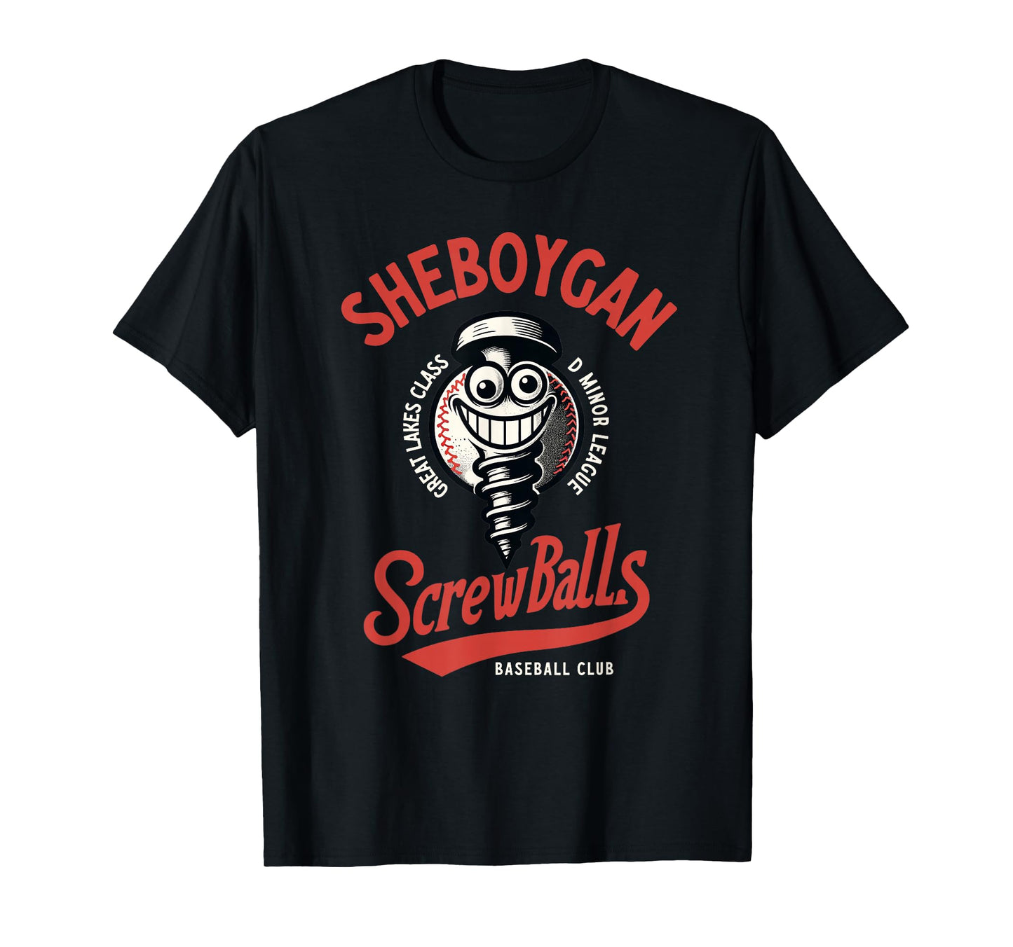 Sheboygan Screwballs Minor League T-Shirt - Graphic Print for Adults - T-Shirt, Sweatshirt, Hoodie