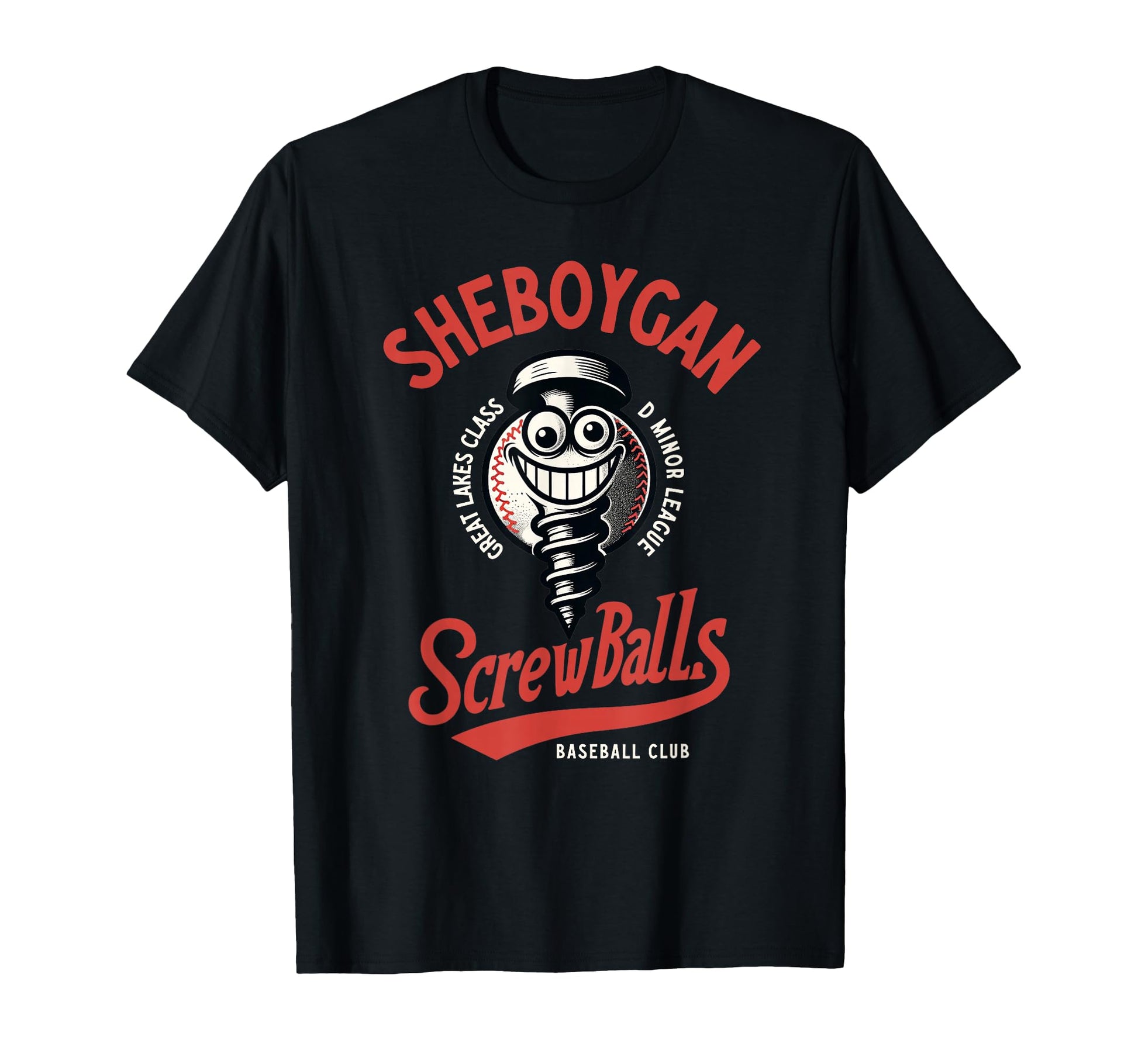 Sheboygan Screwballs Minor League T-Shirt - Graphic Print for Adults - T-Shirt, Sweatshirt, Hoodie
