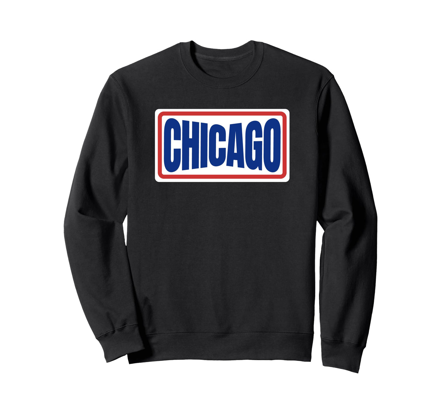 Fun Chicago Blue Red Throwback Sweatshirt - Custom Art Print Unisex - T-Shirt, Sweatshirt, Hoodie