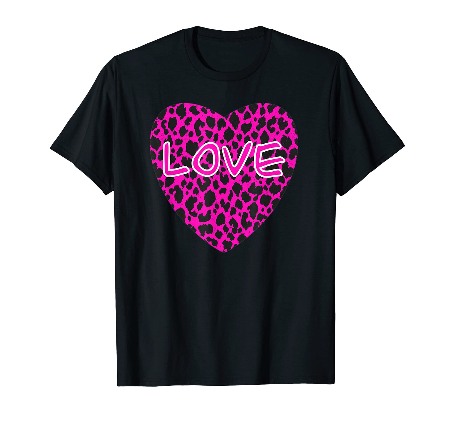 Leopard Heart Cheetah Y2K T-Shirt - Fun Novelty Design for Adults - T-Shirt, Sweatshirt, Hoodie