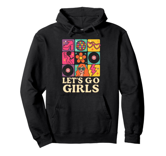 90S Disco Ball Aesthetic Lets Go Hoodie - Novelty Apparel Unisex - T-Shirt, Sweatshirt, Hoodie