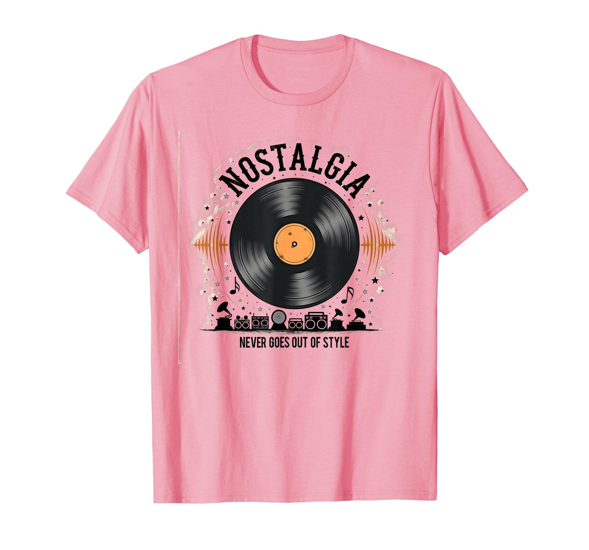 Vinyl Record Player Nostalgia T-Shirt - Casual Everyday Wear Men Women - T-Shirt, Sweatshirt, Hoodie