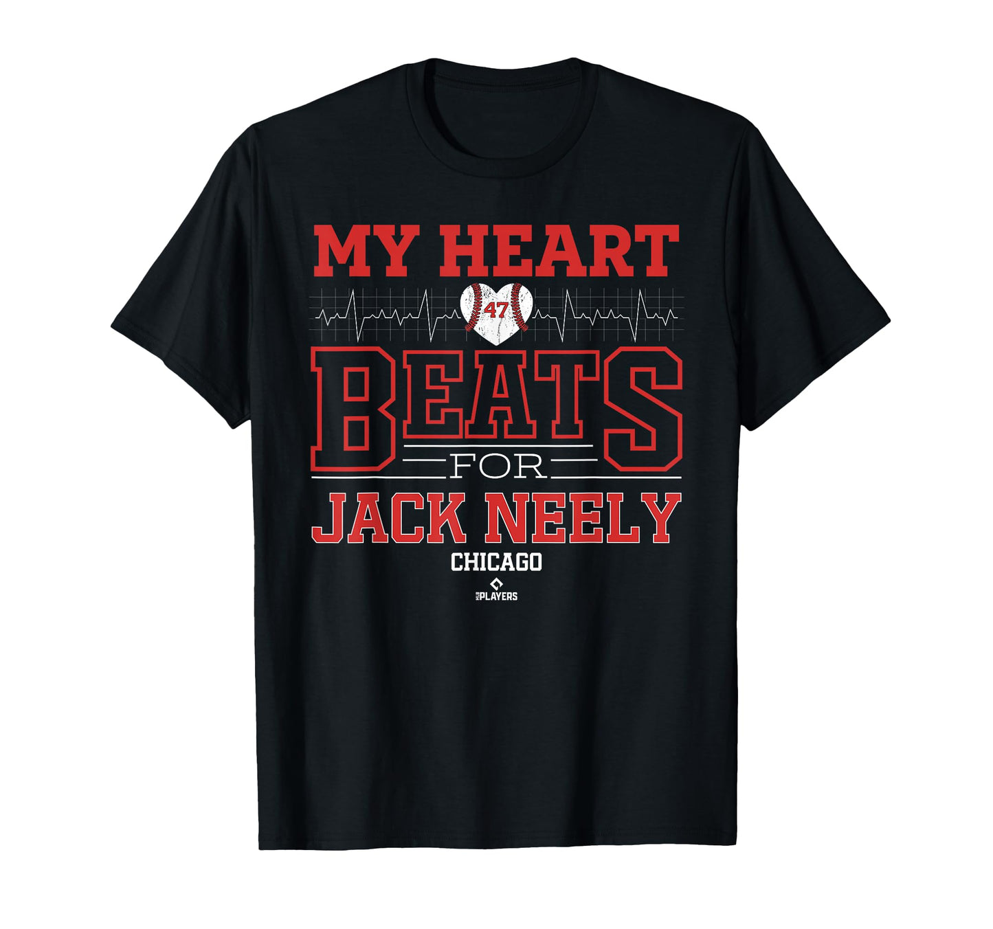 My Heart Beats Jack Neely Chicago T-Shirt - Novelty Apparel for Adults - T-Shirt, Sweatshirt, Hoodie