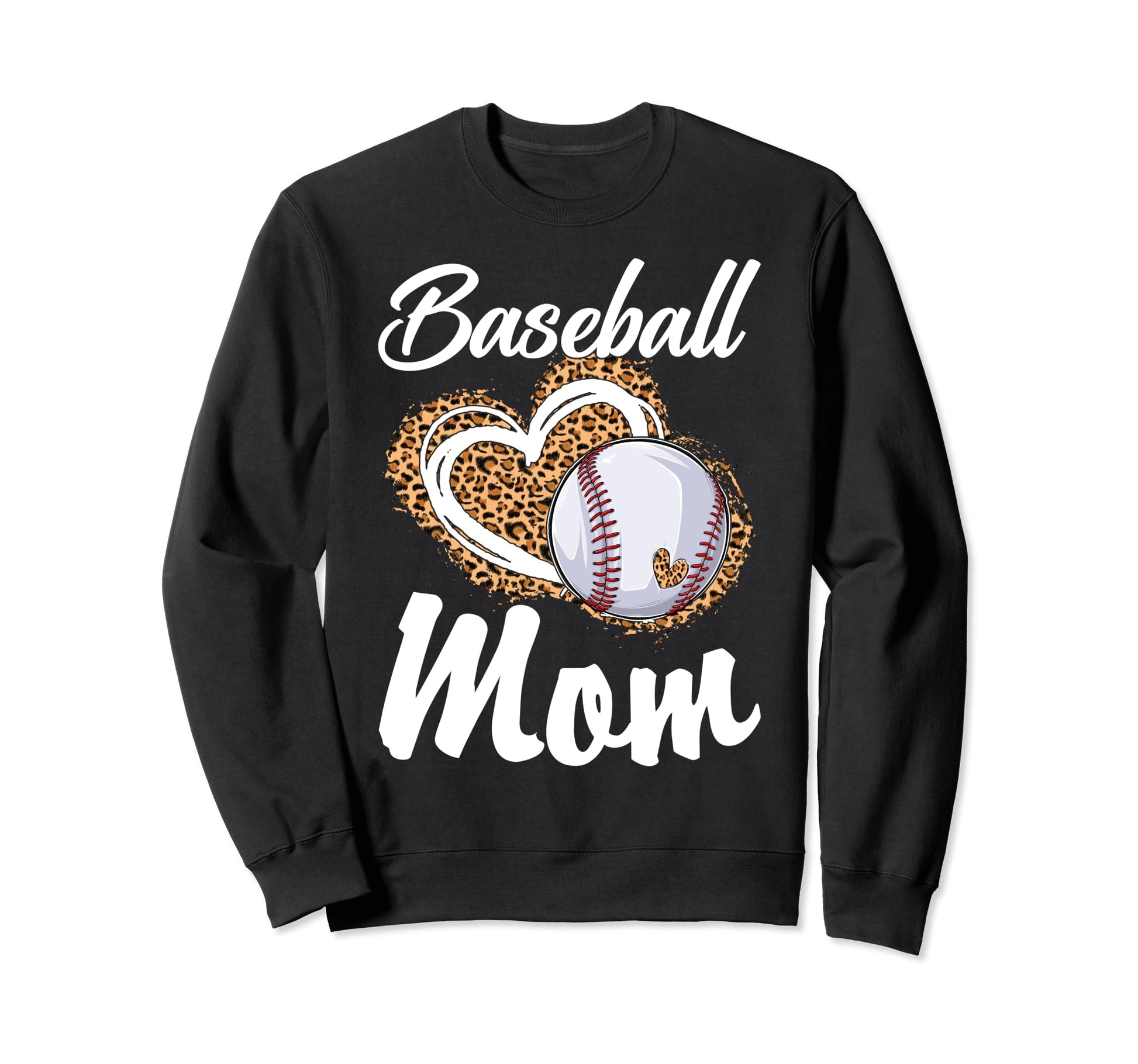 Baseball Mom Grandma Leopard Baseball Sweatshirt - Custom Art Print Unisex - T-Shirt, Sweatshirt, Hoodie