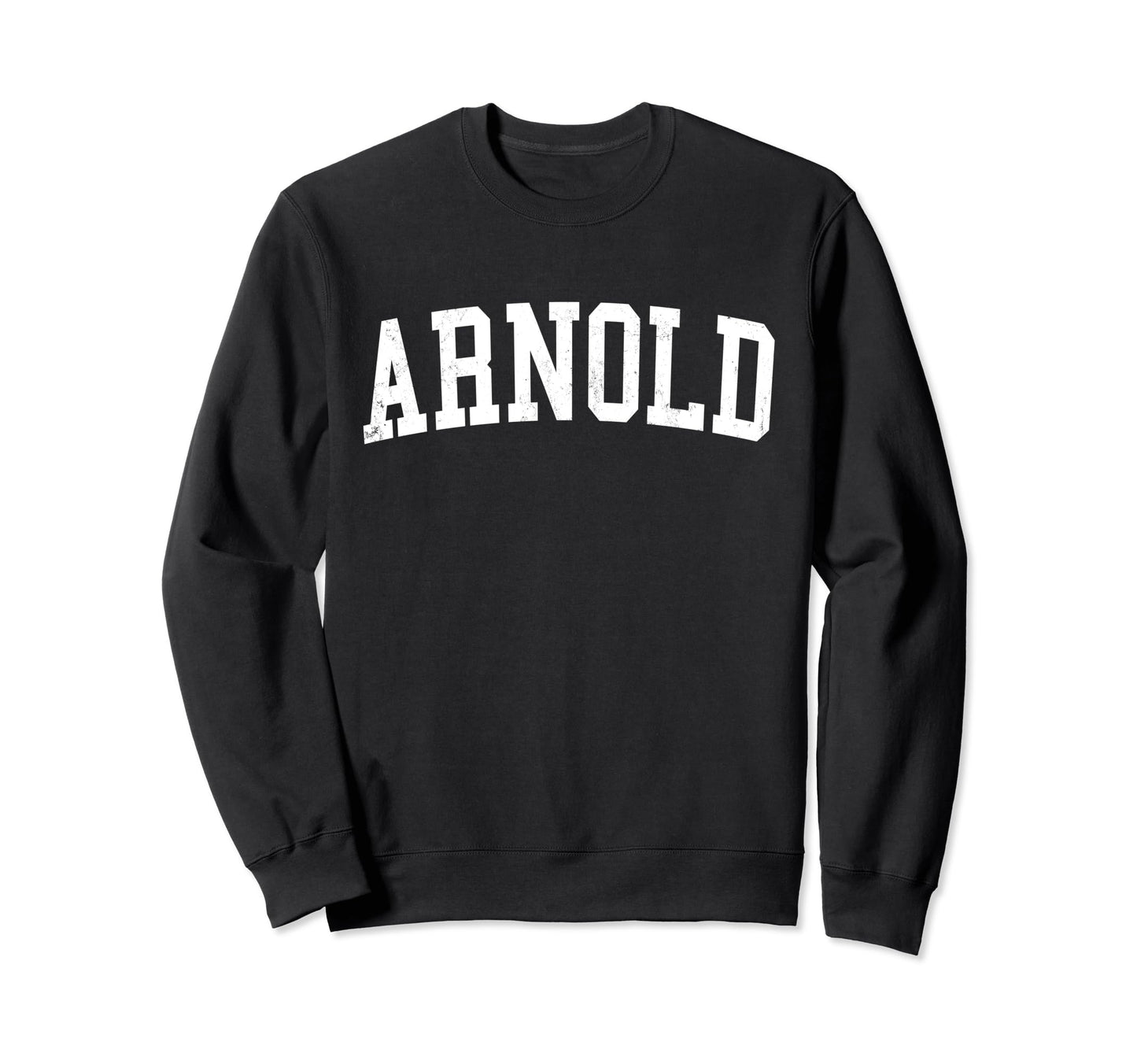 Arnold Md Distressed White Varsity Sweatshirt - Trendy Graphic for Adults - T-Shirt, Sweatshirt, Hoodie