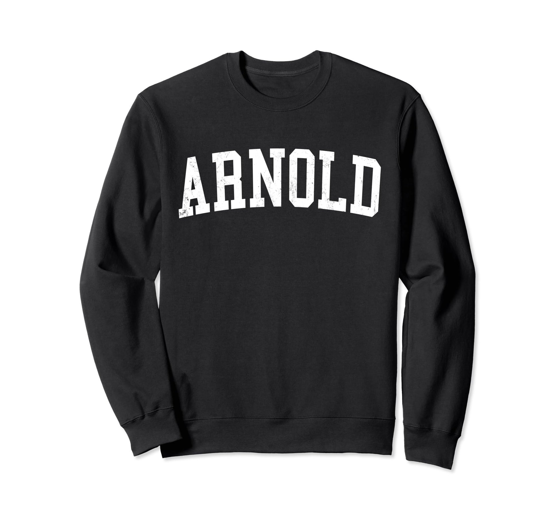 Arnold Md Distressed White Varsity Sweatshirt - Trendy Graphic for Adults - T-Shirt, Sweatshirt, Hoodie