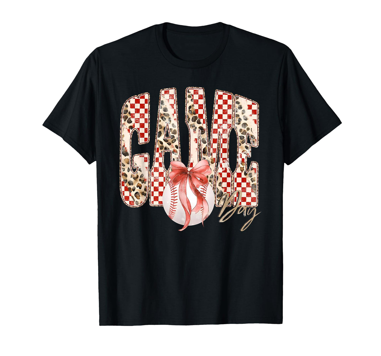 Baseball Season Coquette Bow Game T-Shirt - Minimalist Print for Adults - T-Shirt, Sweatshirt, Hoodie