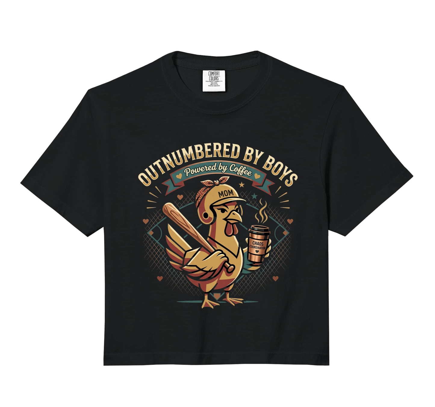 Outnumbered Powered Coffee Baseball Sweatshirt - Unique Graphic Men Women - T-Shirt, Sweatshirt, Hoodie