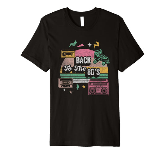 Back To 80S Cassette Roller Skates T-Shirt - Aesthetic Graphic Men Women - T-Shirt, Sweatshirt, Hoodie