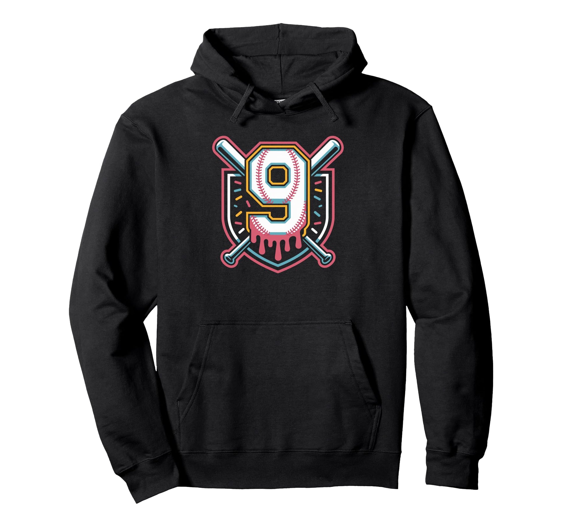 Ninth Birthday Baseball Drip Energy Game Hoodie - Custom Art Print Unisex - T-Shirt, Sweatshirt, Hoodie