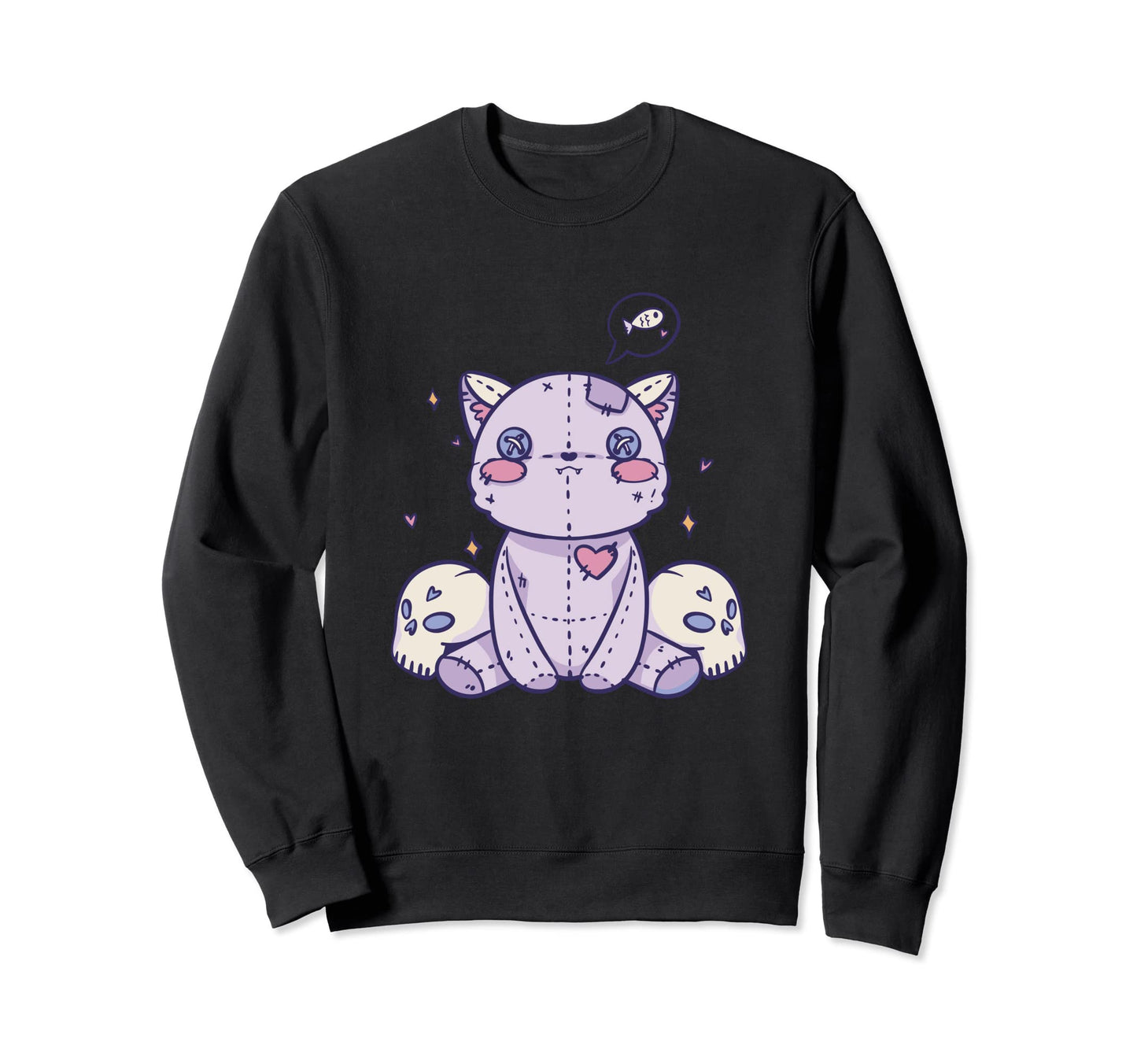 Pastel Goth Cat Alternative Sweatshirt - Fun Novelty Design for Adults - T-Shirt, Sweatshirt, Hoodie