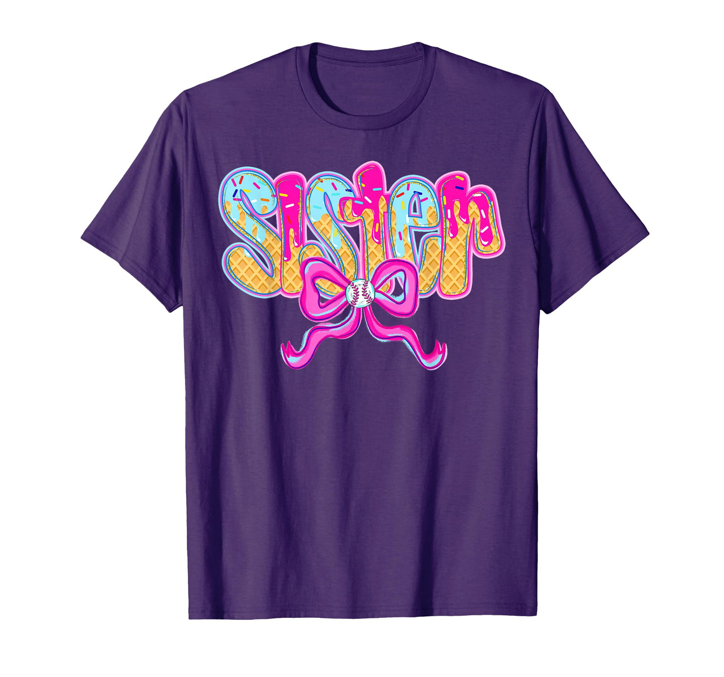 Baseball Sister Drip Ice Cream T-Shirt - Fun Novelty Design Unisex - T-Shirt, Sweatshirt, Hoodie