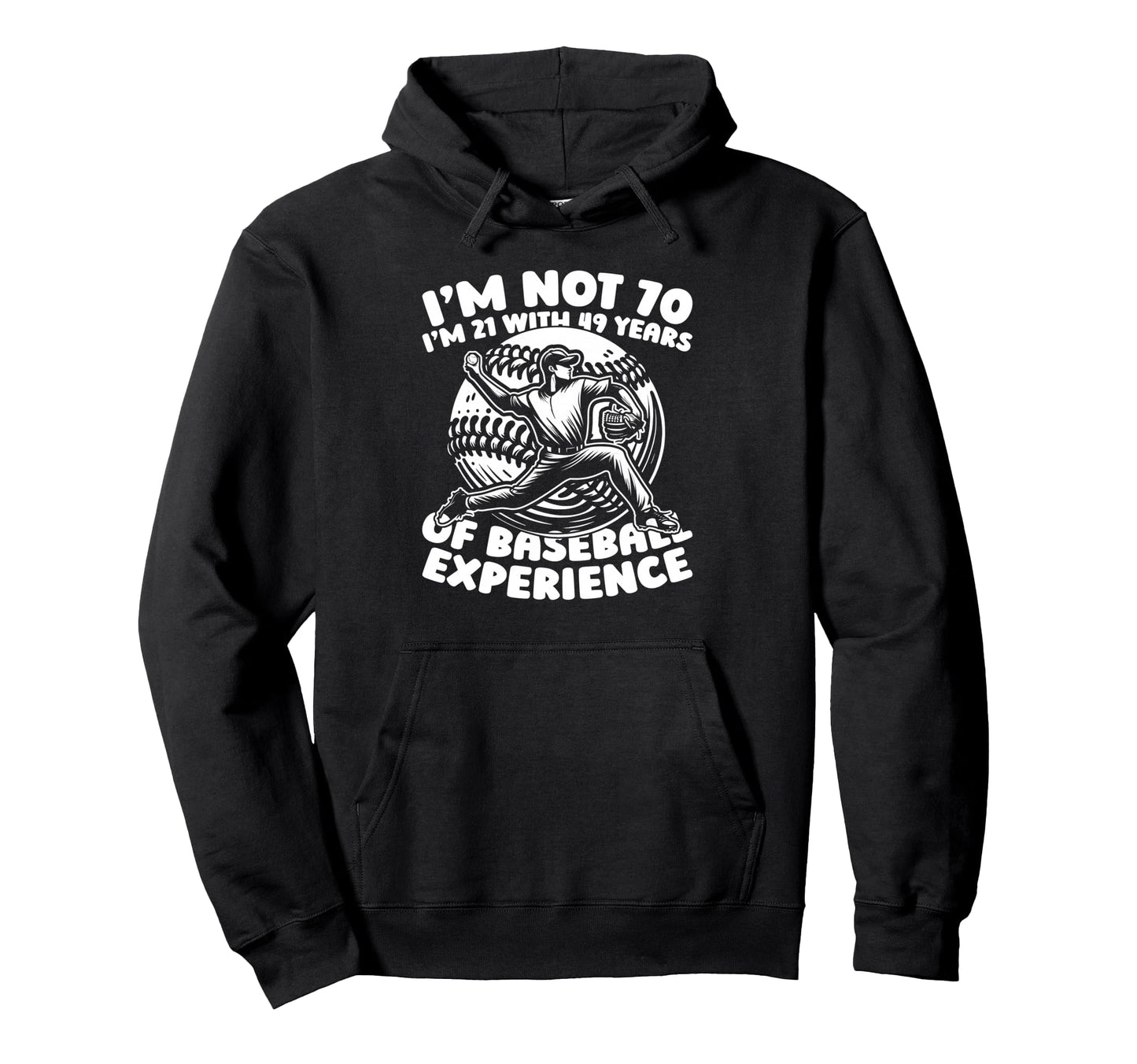 70 Years Old Team Sport Baseball Hoodie - Novelty Apparel for Adults - T-Shirt, Sweatshirt, Hoodie