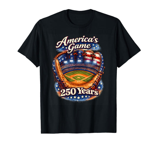Baseball Americas Game 250 Years Patriotic T-Shirt - Graphic Print Unisex - T-Shirt, Sweatshirt, Hoodie
