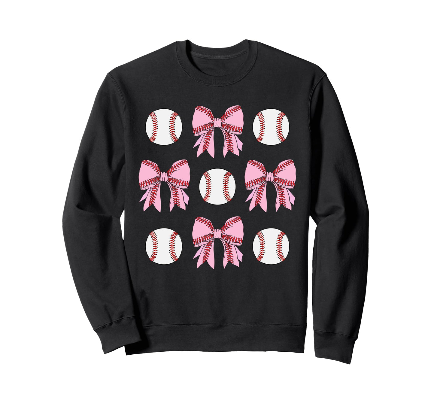 Softball Baseball Bow Womens Sweatshirt - Fun Novelty Design Unisex - T-Shirt, Sweatshirt, Hoodie