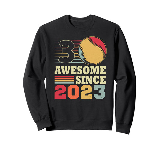 Awesome 3 Since 2023 Baseball 3Rd Sweatshirt - Novelty Apparel Unisex - T-Shirt, Sweatshirt, Hoodie