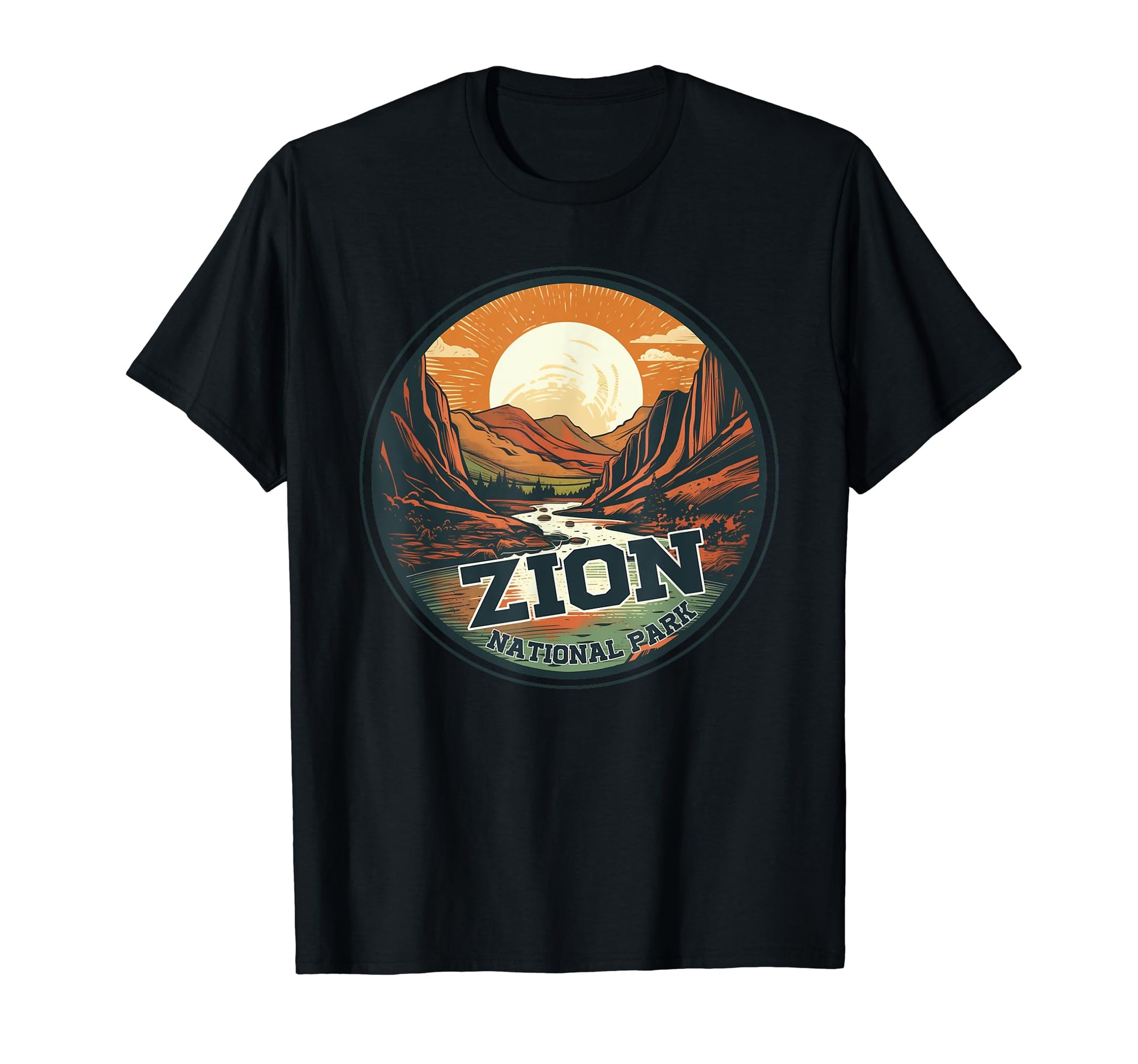 Zion National Park Hiking 80S T-Shirt - Novelty Apparel for Adults - T-Shirt, Sweatshirt, Hoodie