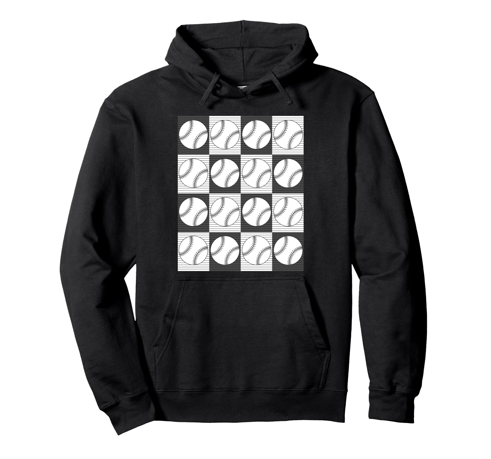 Checkerboard Checkered Baseball Player Hoodie - Minimalist Print Men Women - T-Shirt, Sweatshirt, Hoodie